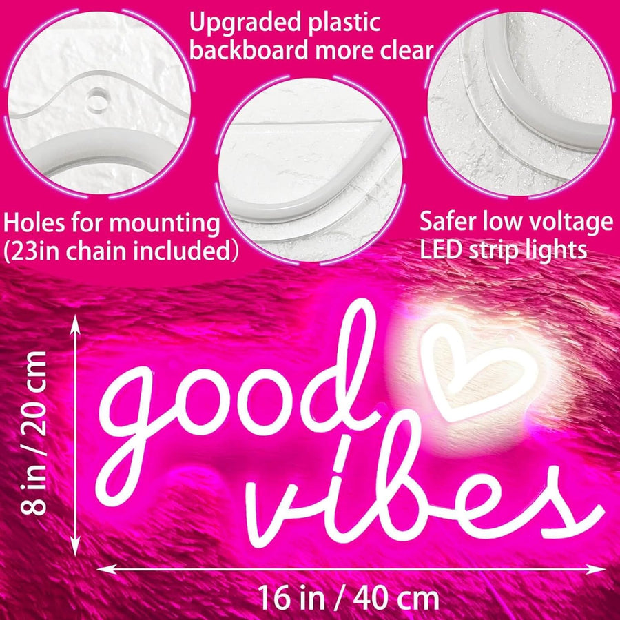 Pink Good Vibes LED Neon Sign