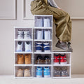 Stackable Foldable Shoe Storage Box - 6 Boxes - Clear