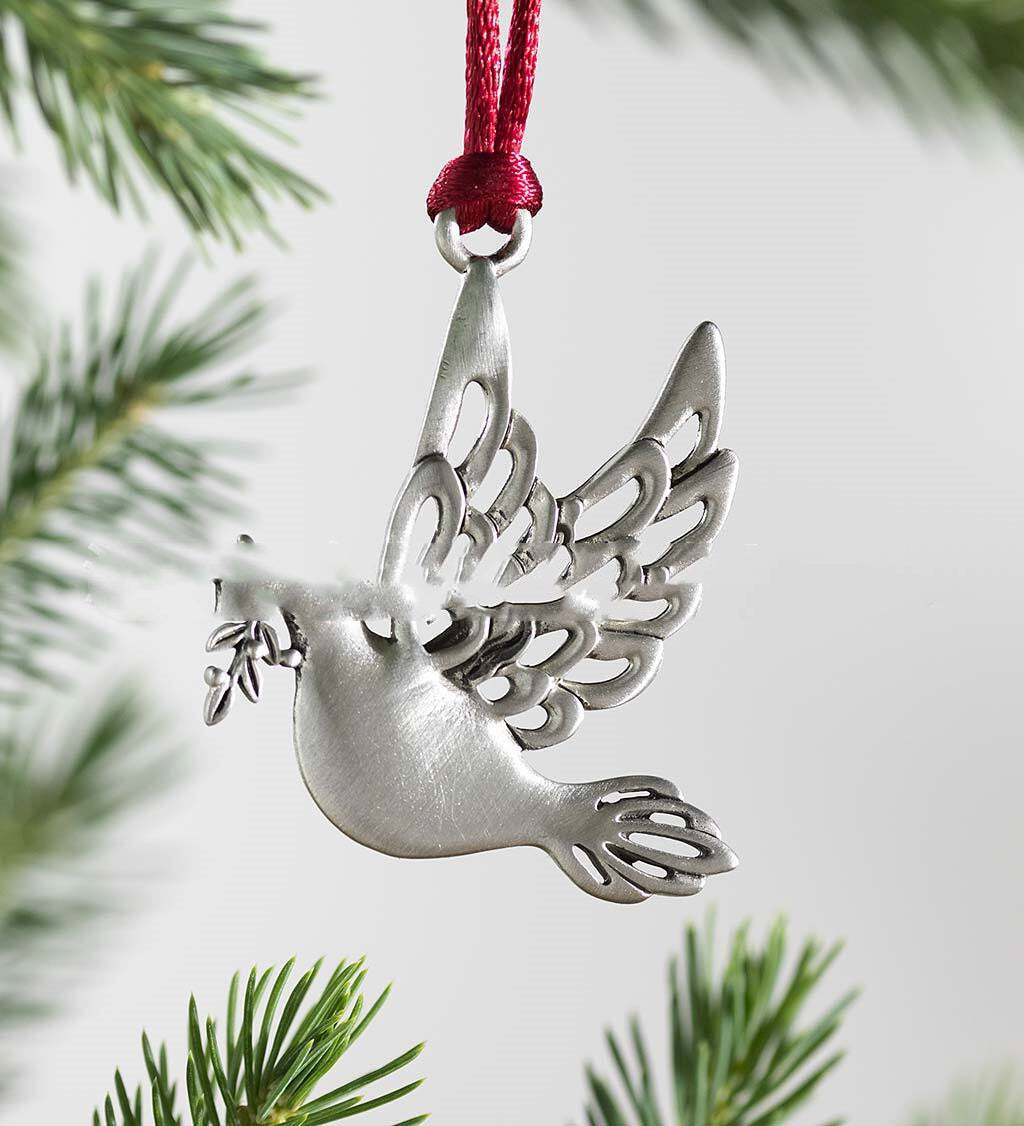 Tin Christmas Tree Ornament, 6cm Round