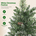 Prelit Snow Flocked Tabletop Christmas Tree, 60 cm - Green