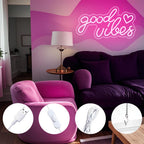 Pink Good Vibes LED Neon Sign