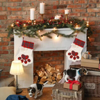 Large Dog Christmas Stocking, Red Plaid, 18 x 11 Inch