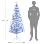 6ft Pre-Lit Fibre Optic Christmas Tree - White Blue