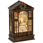Musical Christmas Snow Globe Lantern with Lights - Bronze Tone