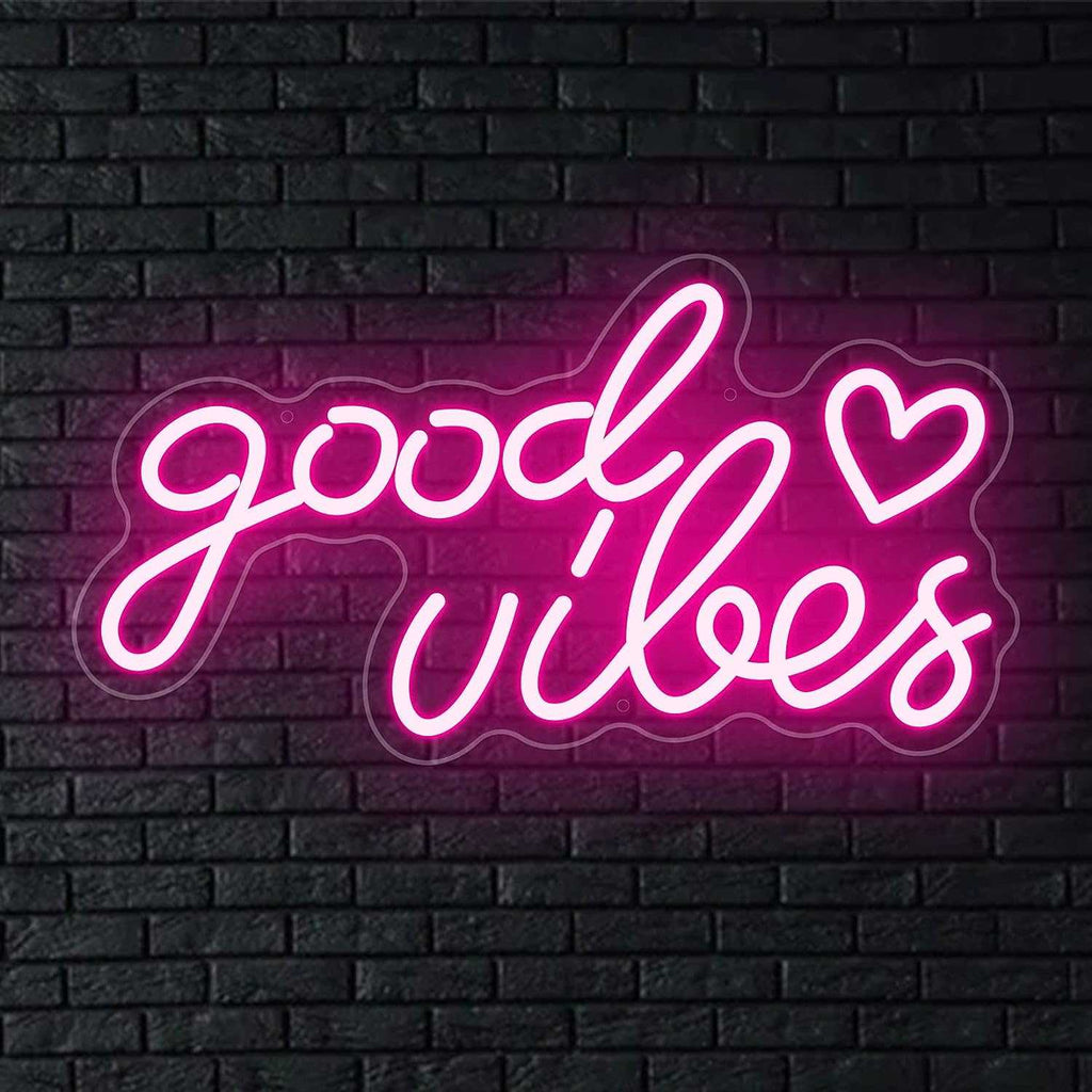 Pink Good Vibes LED Neon Sign
